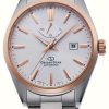 Men'S Orient Star | Orient Star Simple Date Mechanical (42Mm) White Dial / Stainless Steel