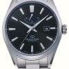 Men'S Orient Star | Orient Star Simple Date Mechanical (42Mm) Black Dial / Stainless Steel