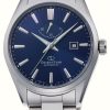 Men'S Orient Star | Orient Star Simple Date Mechanical (42Mm) Blue Dial / Stainless Steel