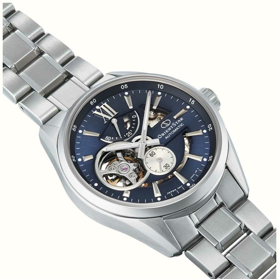 Men'S Orient Star | Orient Star Semi-Skeleton Mechanical (41Mm) Blue Dial / Stainless Steel