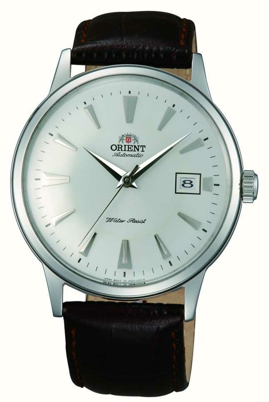 Men'S Orient | Orient Bambino Mechanical (40.5Mm) White Dial / Brown Leather