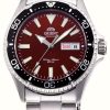 Men'S Orient | Orient Mako Iii Mechanical (42Mm) Red Dial / Stainless Steel