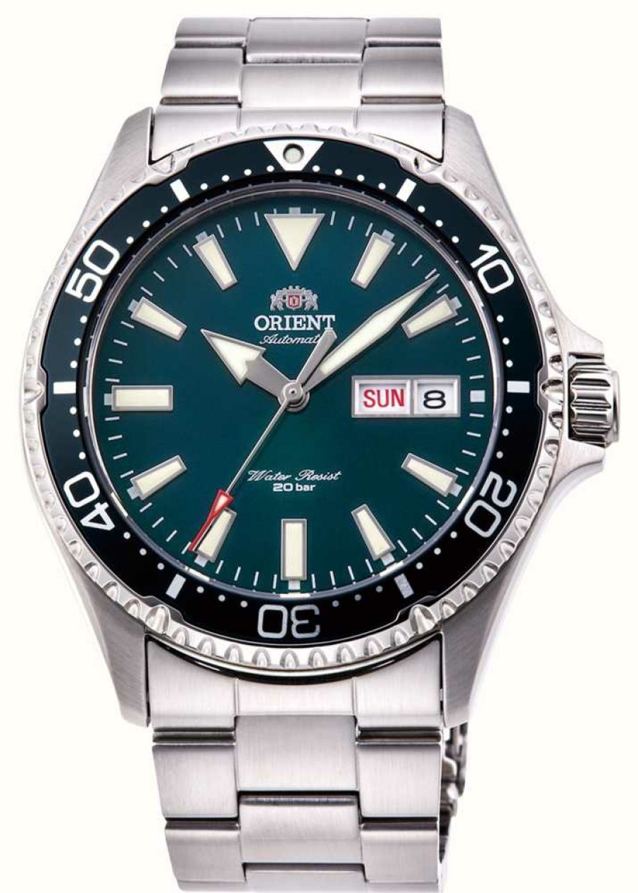 Men'S Orient | Orient Mako Iii Mechanical (42Mm) Turquoise Dial / Stainless Steel