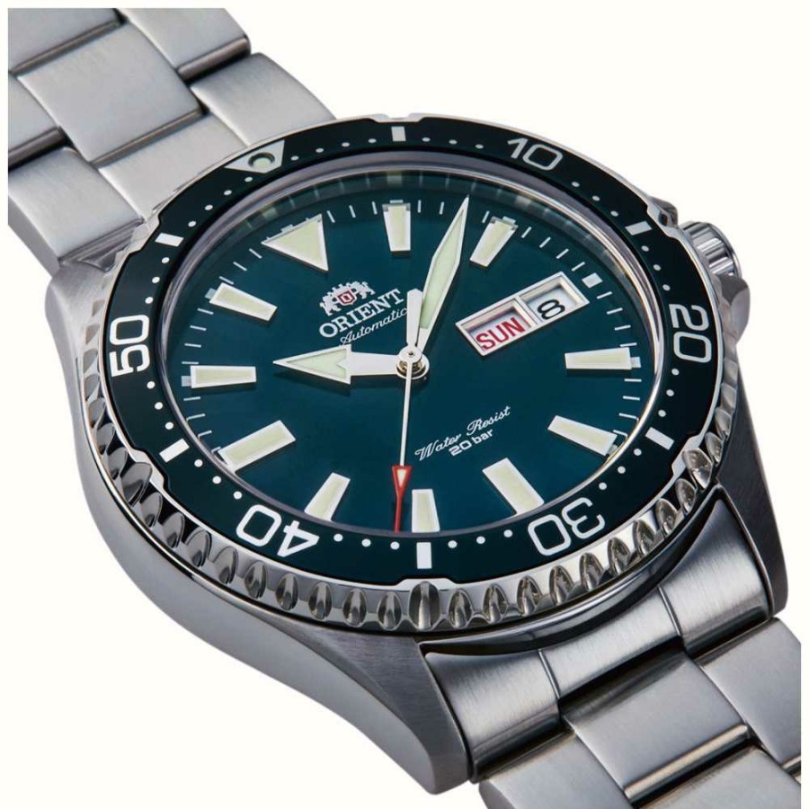 Men'S Orient | Orient Mako Iii Mechanical (42Mm) Turquoise Dial / Stainless Steel