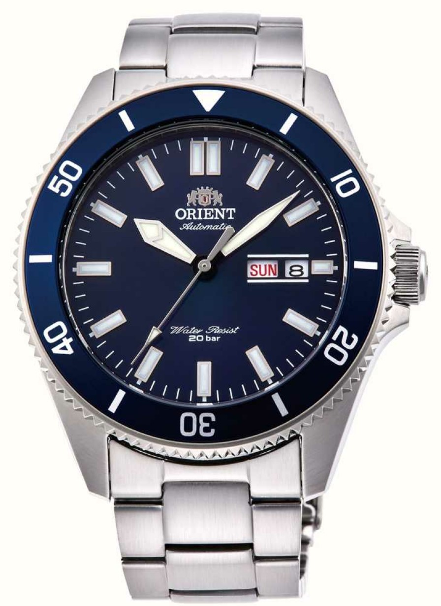 Men'S Orient | Orient Big Mako Mechanical (44Mm) Blue Dial / Stainless Steel