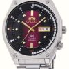 Men'S Orient | Orient Neo-70'S Mechanical (42Mm) Red Dial / Stainless Steel