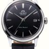 Men'S Orient | Orient Bambino Mechanical (38Mm) Black Dial / Black Leather