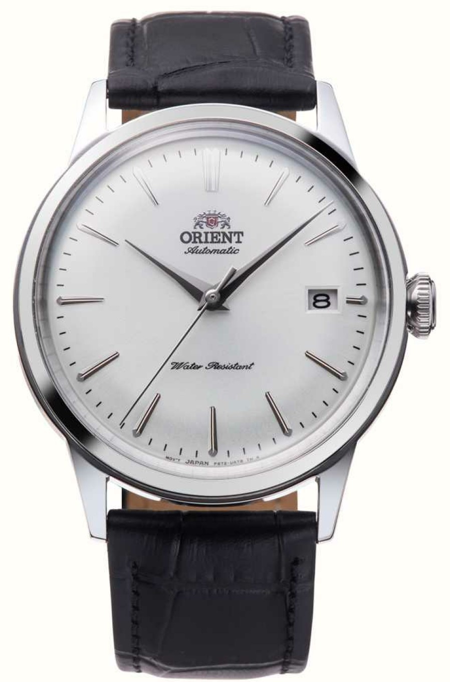 Men'S Orient | Orient Bambino Mechanical (38Mm) White Dial / Black Leather