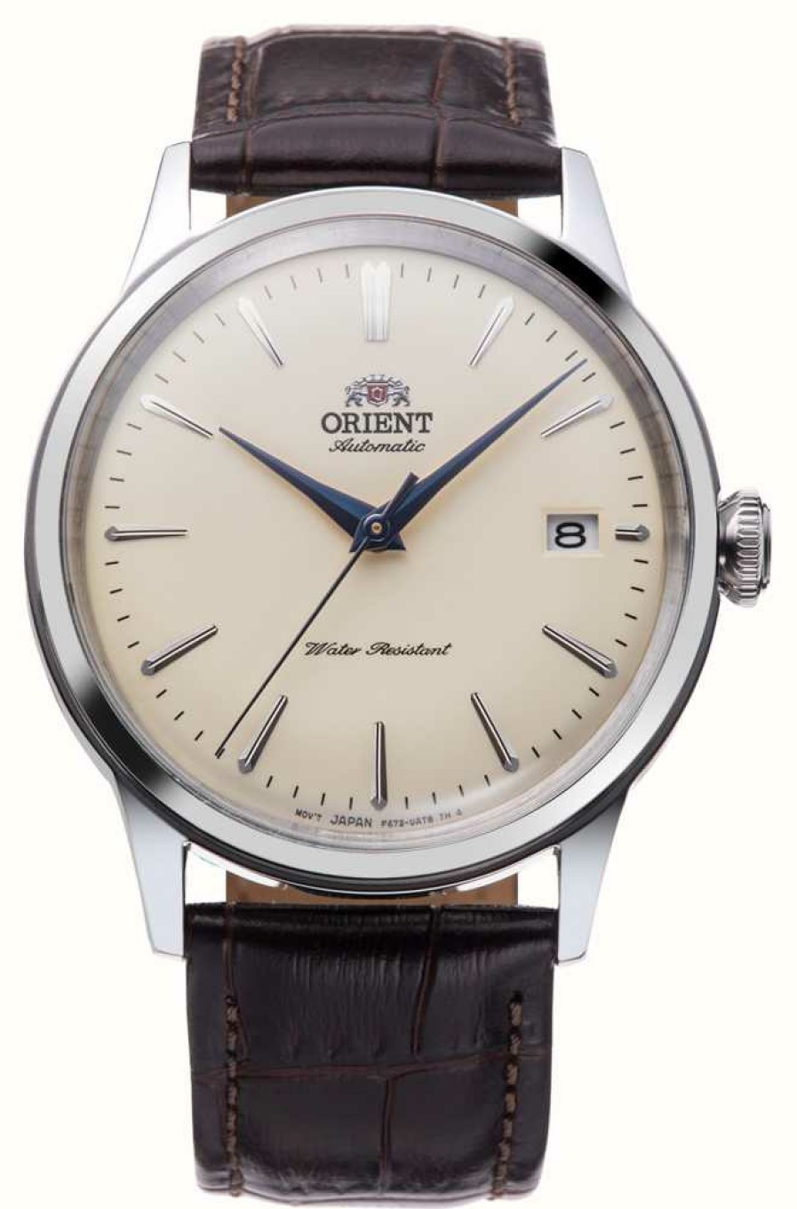 Jewelry Orient | Orient Bambino Mechanical (38Mm) Cream Dial / Brown Leather