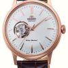 Men'S Orient | Orient Bambino Open-Heart Mechanical (40.5Mm) White Dial / Brown Leather