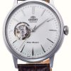 Men'S Orient | Orient Bambino Open-Heart Mechanical (40.5Mm) White Dial / Brown Leather