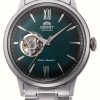 Men'S Orient | Orient Bambino Open-Heart Mechanical (40.5Mm) Blue Fume Dial / Stainless Steel