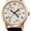 Men'S Orient | Orient Sun & Moon Mechanical (42.5Mm) Ivory Dial / Brown Leather