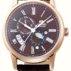 Men'S Orient | Orient Sun & Moon Mechanical (42.5Mm) Brown Dial / Brown Leather