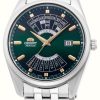 Men'S Orient | Orient Multi-Year Calendar Mechanical (43.5Mm) Green Dial / Stainless Steel