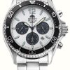 Jewelry Orient | Orient Mako Solar Chronograph (43Mm) White Dial / Stainless Steel