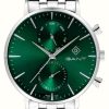 Men'S GANT | Gant Park Hill Day-Date Ii (43.5Mm) Green Dial / Stainless Steel