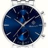 Men'S GANT | Gant Park Hill Day-Date Ii (43.5Mm) Blue Dial / Stainless Steel