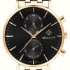 Men'S GANT | Gant Park Hill Day-Date Ii (43.5Mm) Black Dial / Gold Pvd Stainless Steel