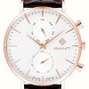 Men'S GANT | Gant Park Hill Day-Date Ii (43.5Mm) White Dial / Brown Leather