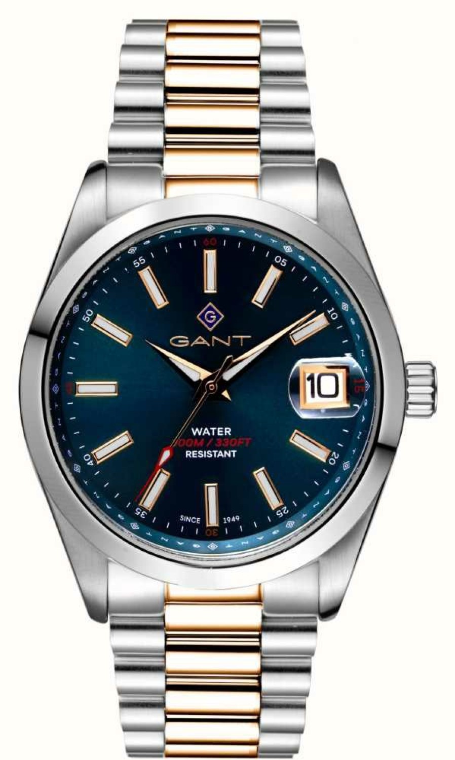 Men'S GANT | Gant Eastham 100M (42Mm) Blue Dial / Two-Tone Pvd Stainless Steel