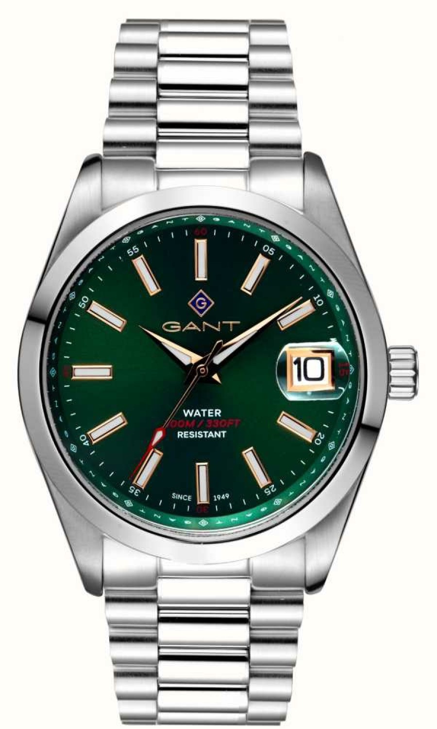 Men'S GANT | Gant Eastham 100M (42Mm) Green Dial / Stainless Steel