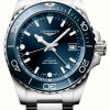 Men'S LONGINES | Longines Hydroconquest Gmt (41Mm) Sunray Blue Dial / Stainless Steel Bracelet