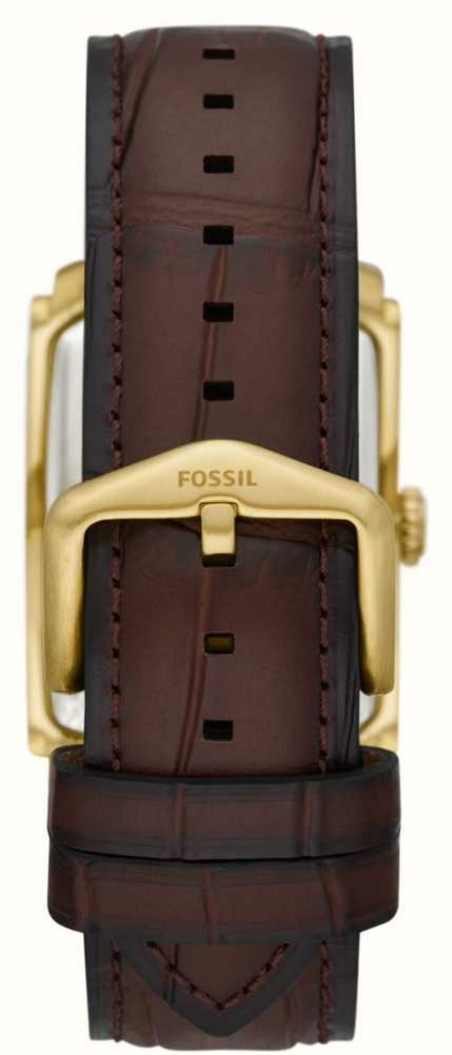 Men'S Fossil | Fossil Carraway (30Mm) Silver Dial / Brown Leather Strap