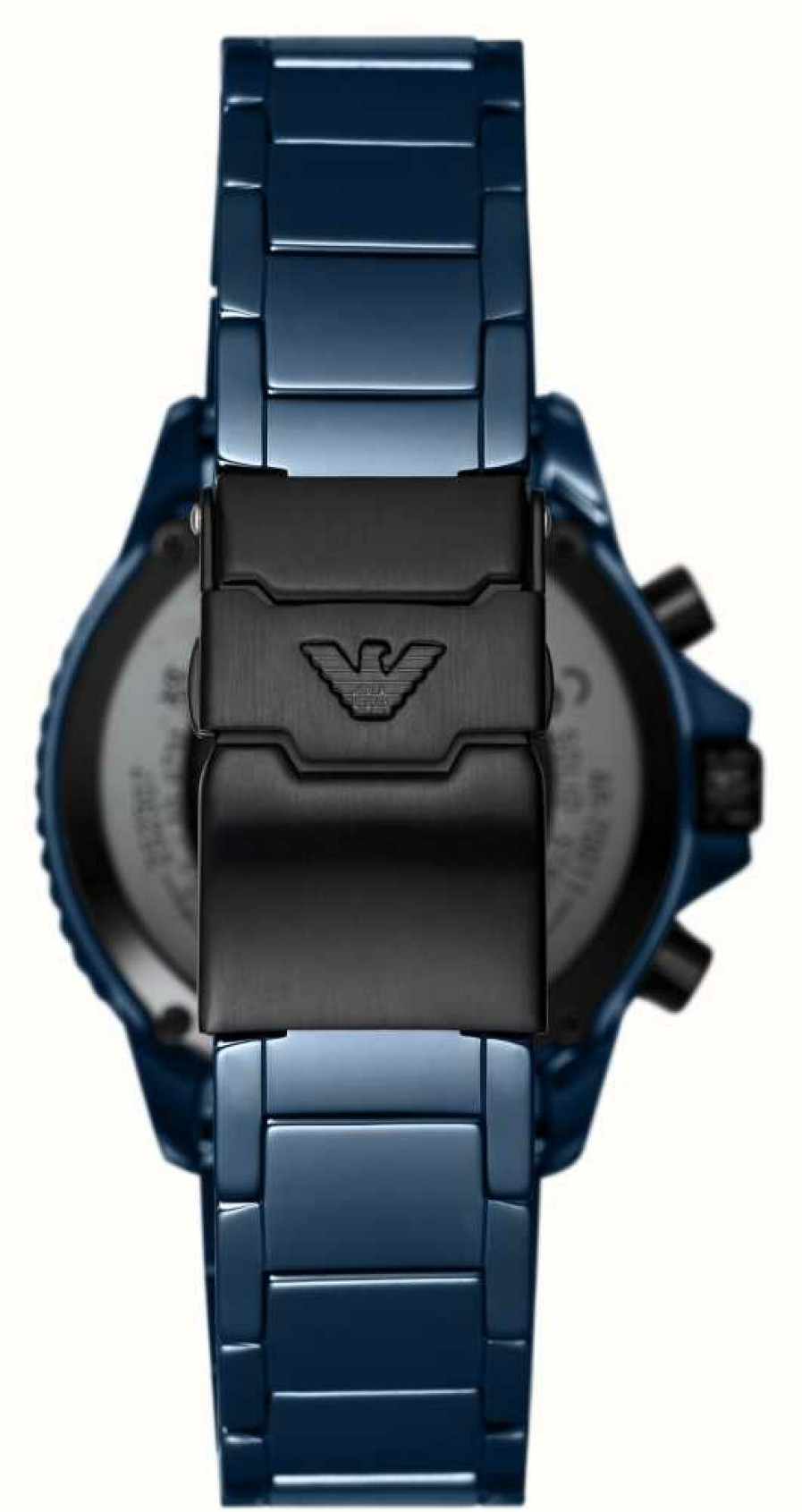 Men'S Emporio Armani | Emporio Armani Men'S (43Mm) Blue Chronograph Dial / Blue Ceramic Bracelet