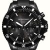 Men'S Emporio Armani | Emporio Armani Men'S (43Mm) Black Chronograph Dial / Black Ceramic Bracelet