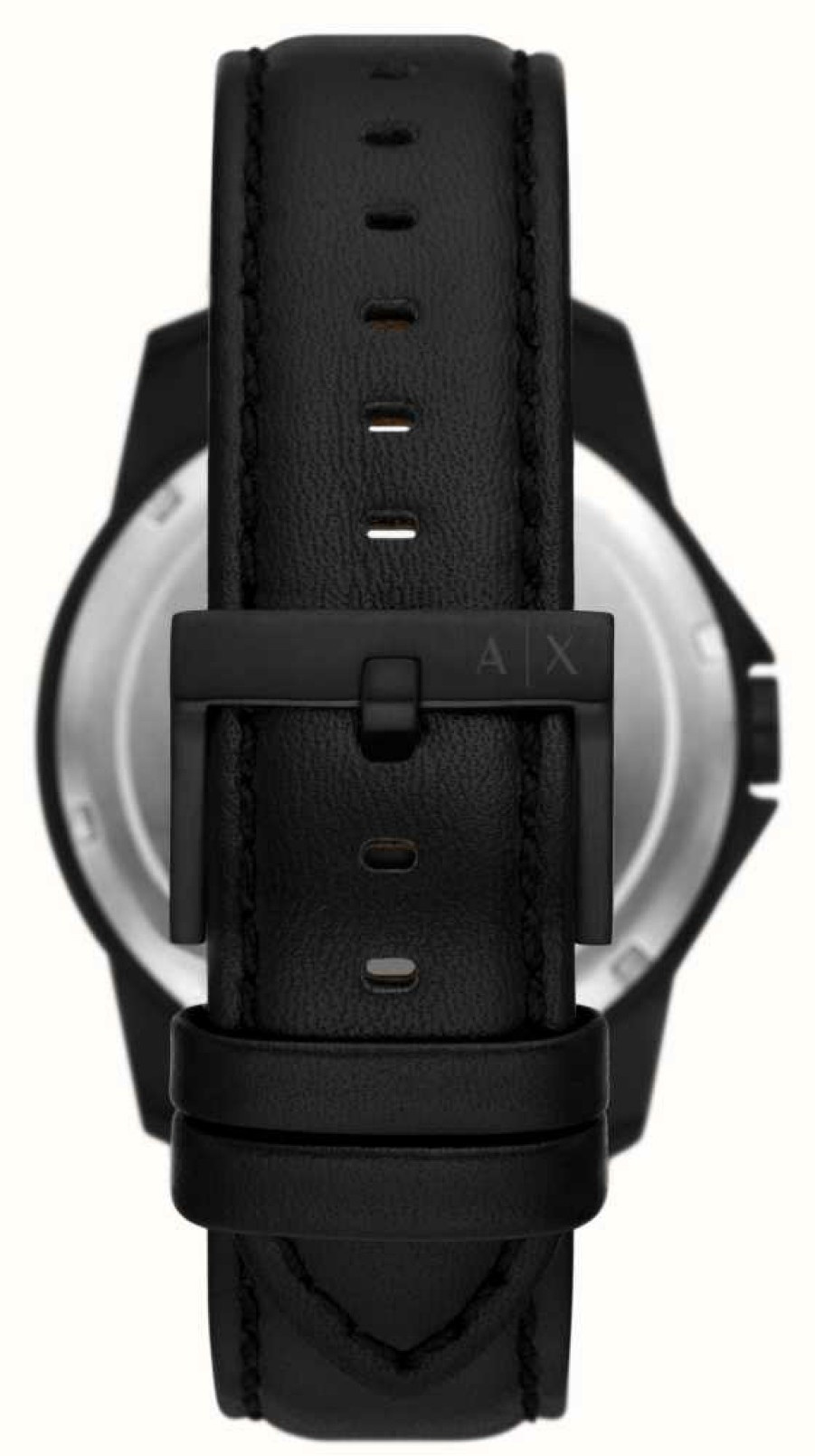 Men'S Armani Exchange | Armani Exchange Men'S (44Mm) Black Dial / Black Leather Strap With Matching Bracelet