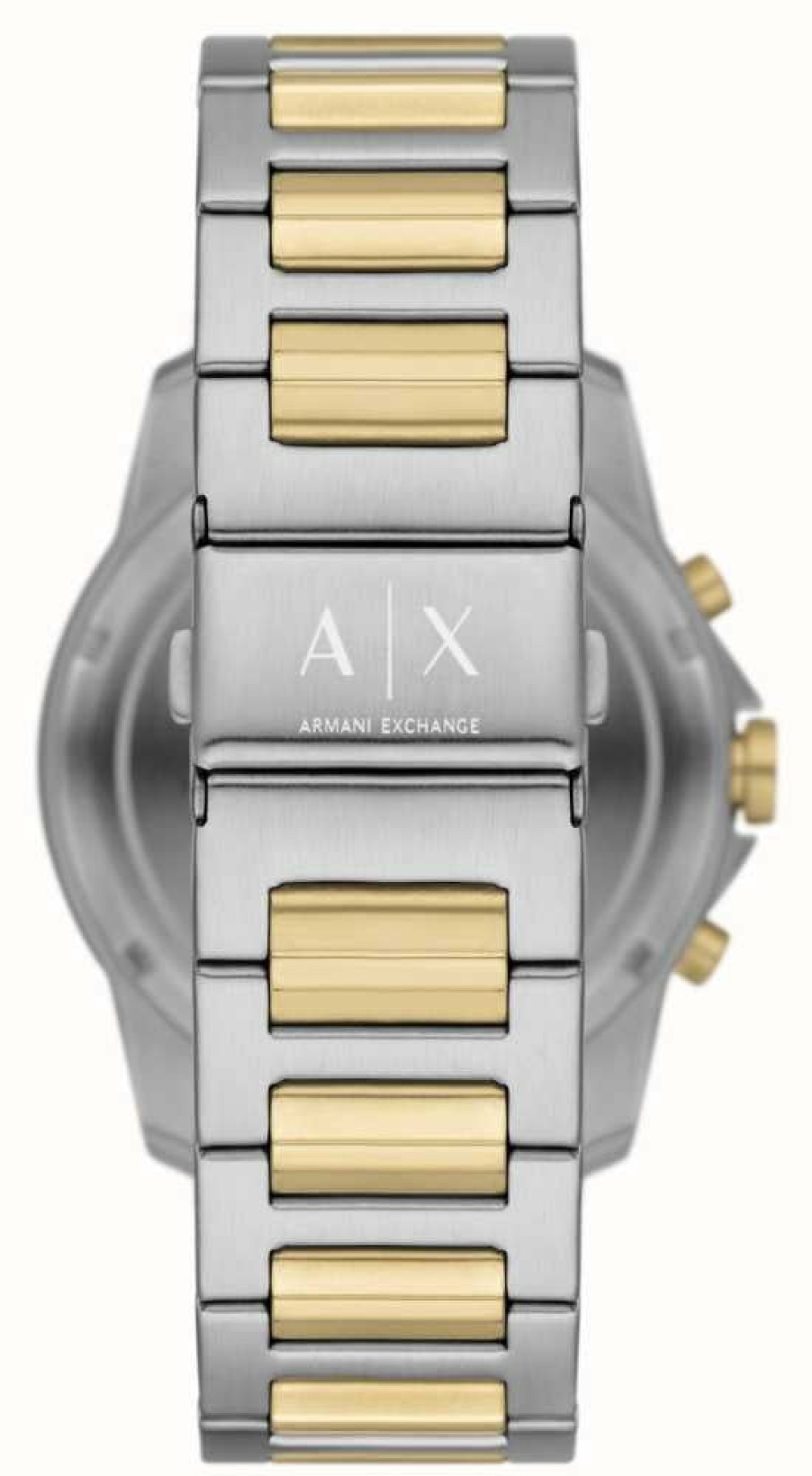 Men'S Armani Exchange | Armani Exchange Men'S Gift Set (44Mm) Black Dial / Two Tone Bracelet With Matching Bracelet