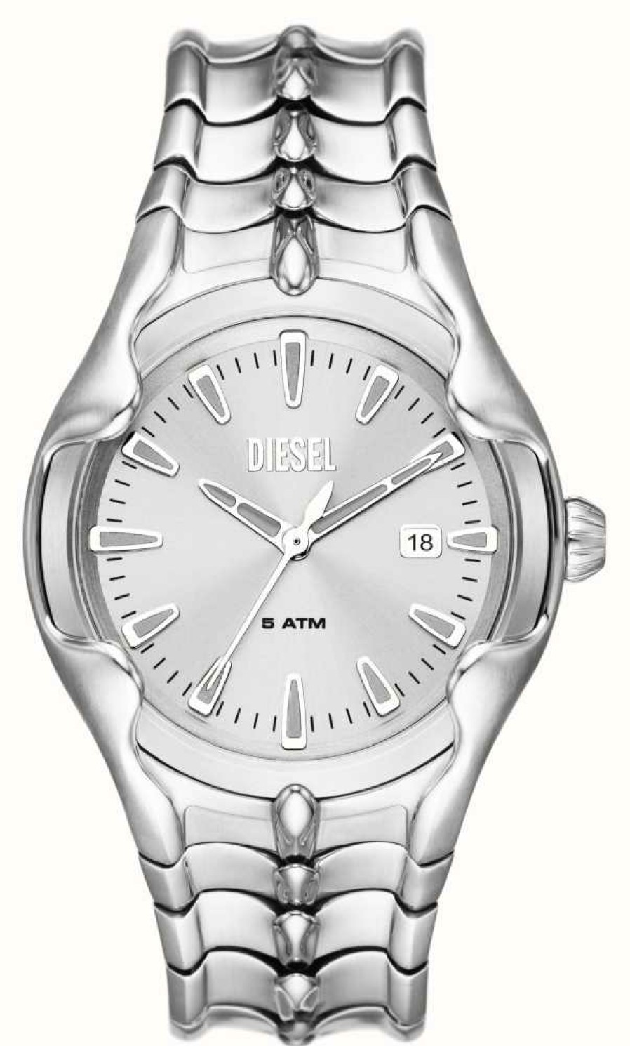 Men'S Diesel | Diesel Vert (44Mm) Silver Dial / Stainless Steel Bracelet