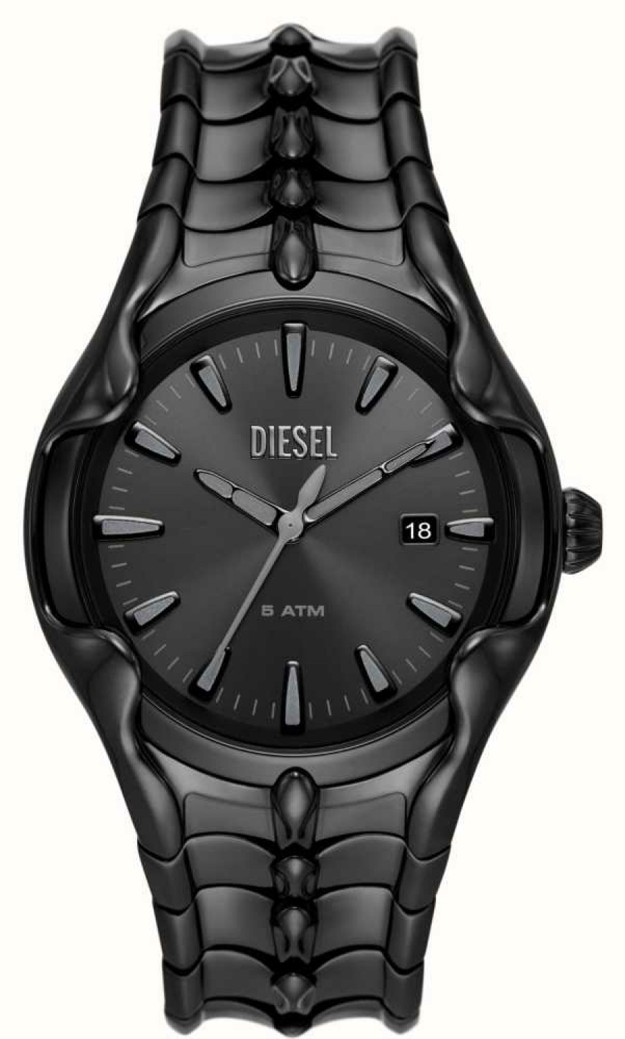 Men'S Diesel | Diesel Vert (44Mm) Black Dial / Black-Tone Stainless Steel Bracelet