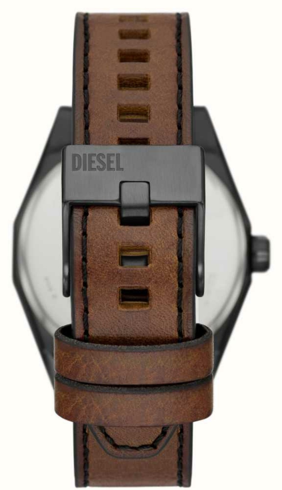 Men'S Diesel | Diesel Scraper (44Mm) Blue Dial / Brown Leather Strap