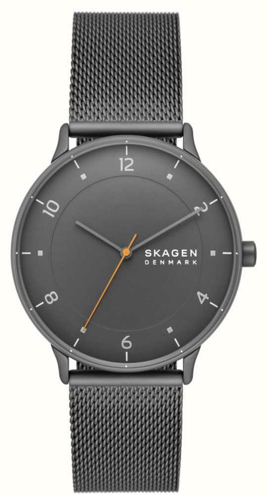 Men'S Skagen | Skagen Riis (40Mm) Grey Dial / Grey Steel Mesh Bracelet