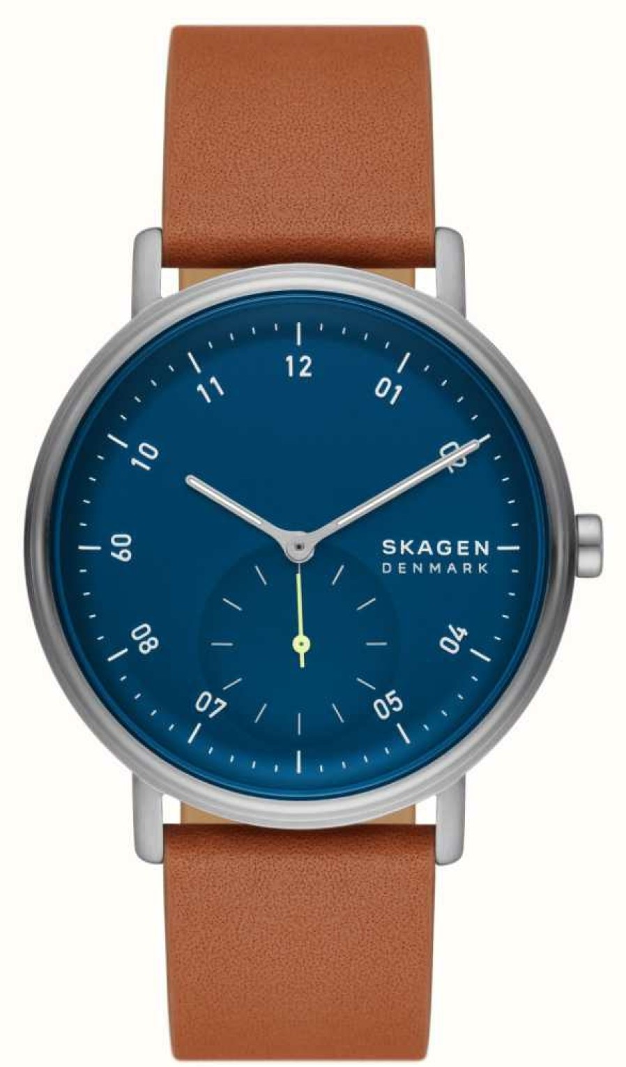 Men'S Skagen | Skagen Kuppel (44Mm) Blue Dial / Brown Leather Strap