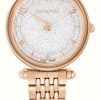 Women'S Swarovski | Swarovski Crystalline Wonder (35Mm) Silver Dial / Rose-Gold Pvd Stainless Steel