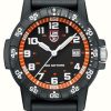 Men'S Luminox | Luminox Leatherback Sea Turtle Giant (44Mm) Black & Orange Dial / Black Rubber