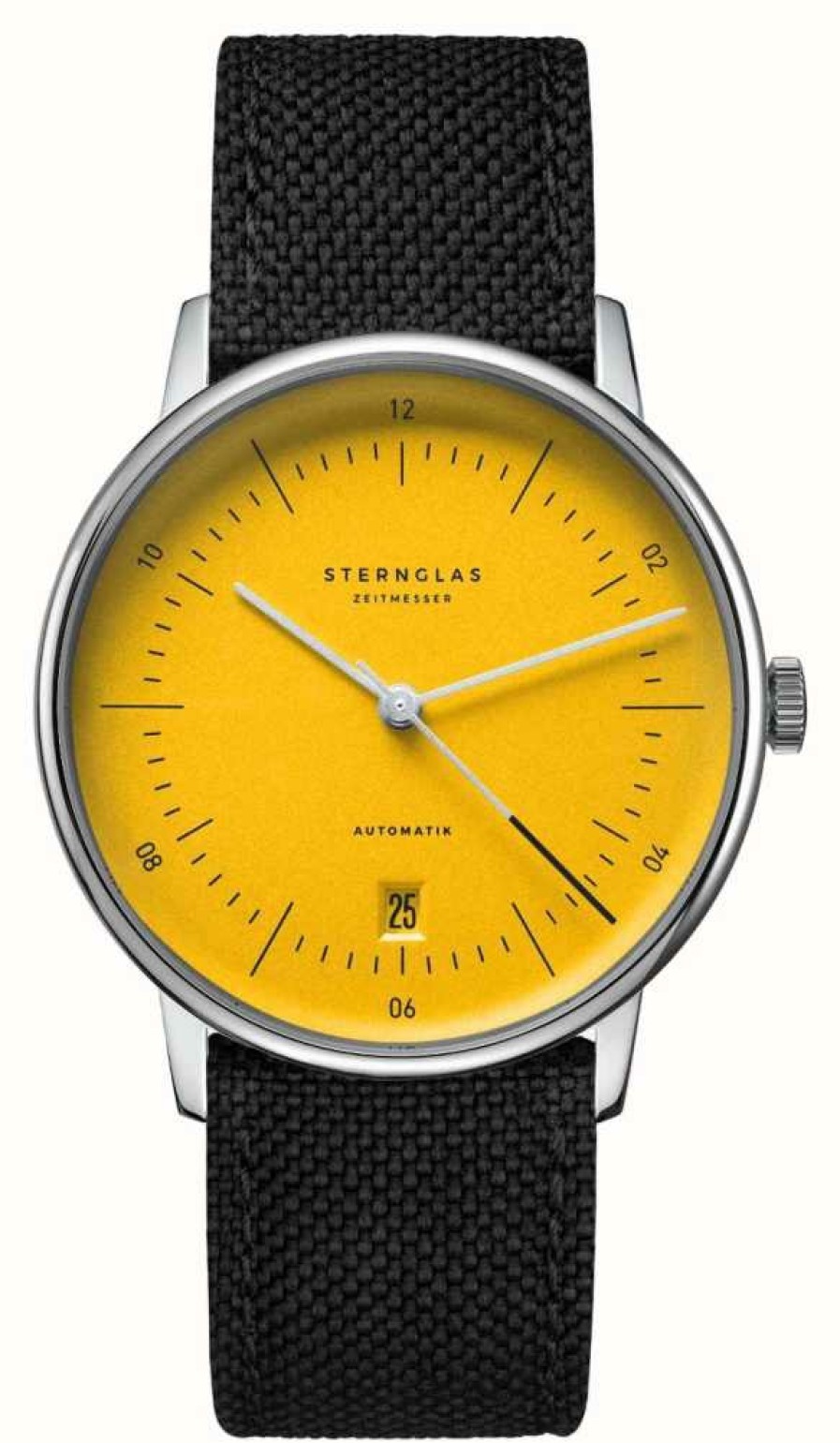 Men'S STERNGLAS | Sternglas Naos Automatic Edition Yellow (38Mm) Yellow Dial / Black Nylon Strap