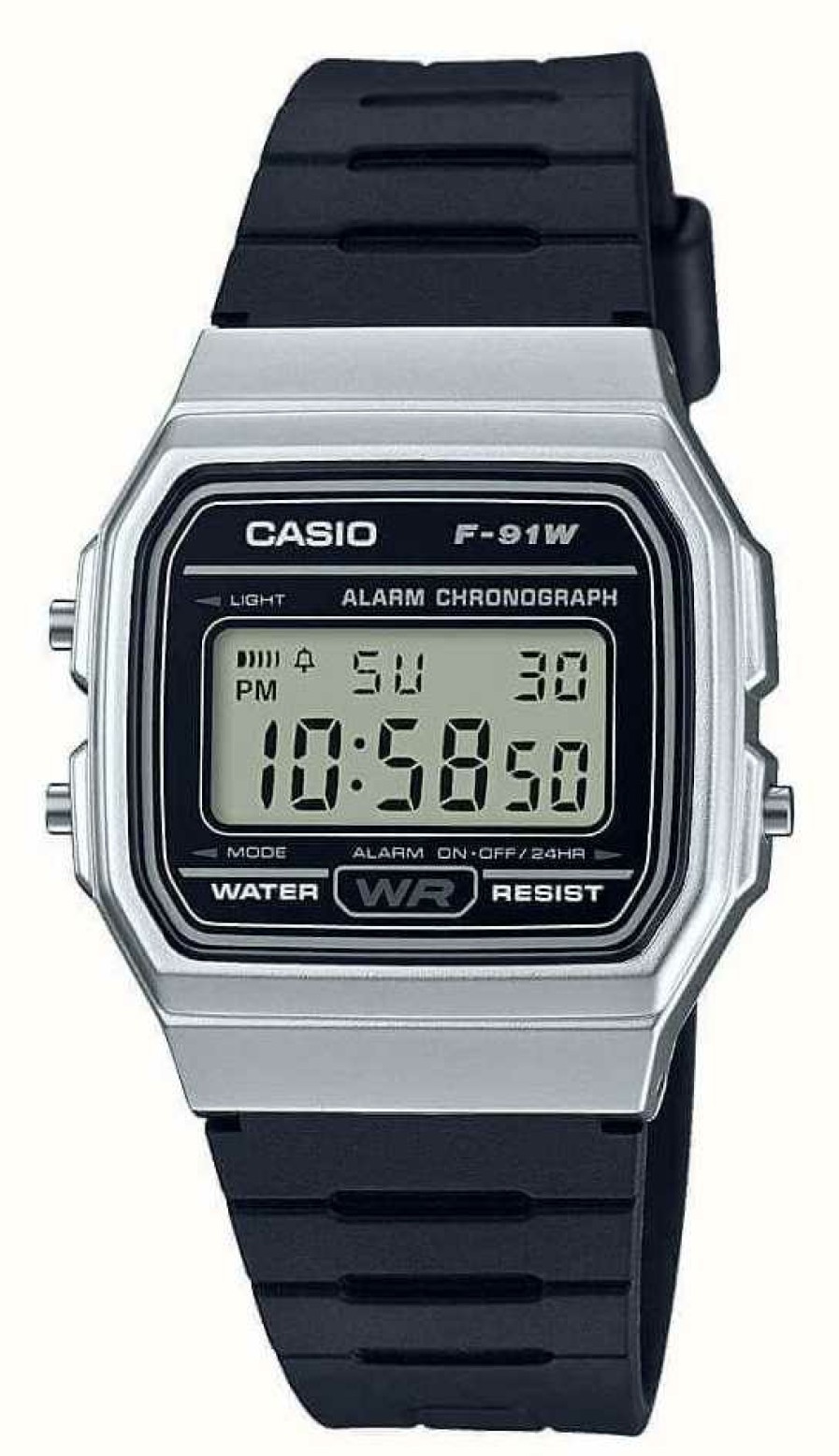 Women'S Casio | Casio Classic Digital F-91 Series Black Resin