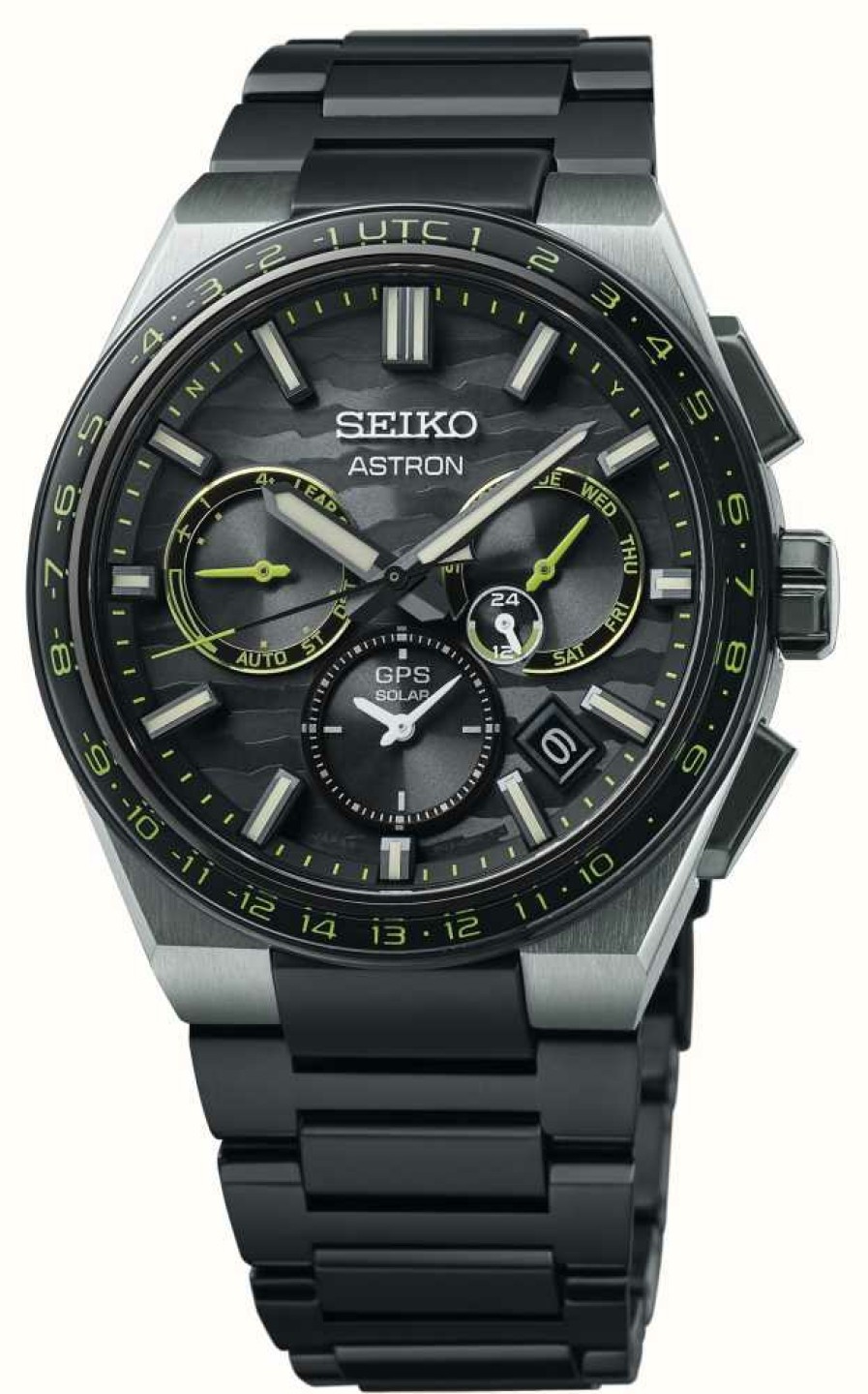 Men'S Seiko | Seiko Astron 'Cyber Yellow' Gps Solar 5X Dual-Time Limited Edition