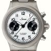 Men'S Sinn | Sinn 356 Pilot Classic W Bicompax (38.5Mm) Matt-Silk White Dial / H-Link Stainless Steel Bracelet