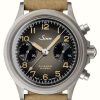 Men'S Sinn | Sinn 356 Pilot Classic As E Bicompax (38.5Mm) Matt-Silk Anthracite Dial / Brown Leather