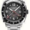 Men'S Duckworth Prestex | Duckworth Prestex Rivington Gmt (42Mm) Black Fume Waffle Dial / Stainless Steel