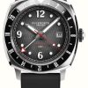 Men'S Duckworth Prestex | Duckworth Prestex Rivington Gmt (42Mm) Black Fume Waffle Dial / Black Rubber