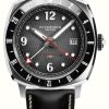 Men'S Duckworth Prestex | Duckworth Prestex Rivington Gmt (42Mm) Black Fume Waffle Dial / Black Horween Leather