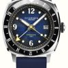 Men'S Duckworth Prestex | Duckworth Prestex Rivington Gmt (42Mm) Blue Fume Waffle Dial / Blue Rubber