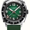 Men'S Duckworth Prestex | Duckworth Prestex Rivington Gmt (42Mm) Green Fume Waffle Dial / Green Rubber