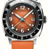 Men'S Duckworth Prestex | Duckworth Prestex Rivington Gmt (42Mm) Orange Fume Waffle Dial / Orange Rubber